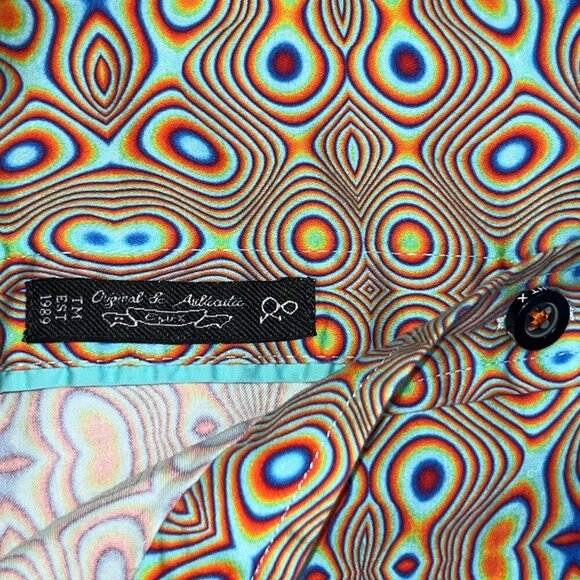 Vintage EIGHT X Oil Slick Button Down Long Sleeve Shirt - 100% Cotton - EUC - M - Picture 9 of 12